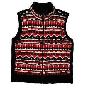 Lauren Ralph Lauren Active Fair Isle Aztec Full Zip Wool Vest Size 2X